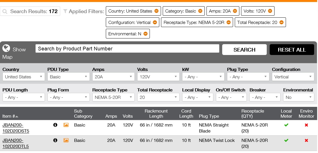 PDU Finder Results